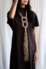 Load image into Gallery viewer, Goulu jute statement necklace with back beaded embellishment
