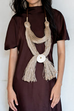 Load image into Gallery viewer, Goulu jute statement necklace with a shell