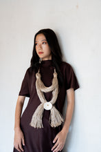 Load image into Gallery viewer, Goulu jute statement necklace with a shell