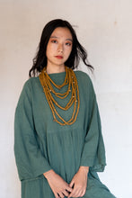 Load image into Gallery viewer, Goulu statement beaded necklace in moss green