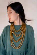 Load image into Gallery viewer, Goulu statement beaded necklace in moss green