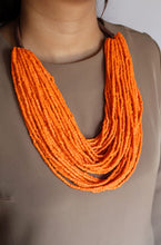 Load image into Gallery viewer, Goulu Orange Beaded Statement Necklace