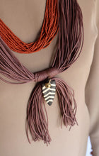 Load image into Gallery viewer, Goulu Rust & Mauve Layered Statement Necklace