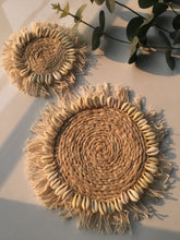 Load image into Gallery viewer, Banana fibre Coaster With Cowrie Shell | 5 Inches