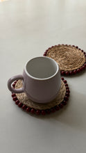 Load image into Gallery viewer, Handmade natural colour banana fibre and glass beads beaded coaster crafted by artisans
