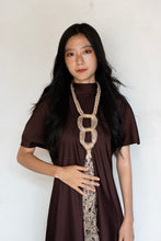 Load image into Gallery viewer, Goulu jute statement necklace with back beaded embellishment
