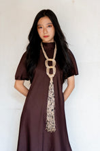 Load image into Gallery viewer, Goulu jute statement necklace with back beaded embellishment
