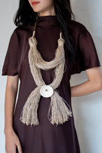 Load image into Gallery viewer, Goulu jute statement necklace with a shell
