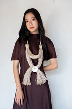 Load image into Gallery viewer, Goulu jute statement necklace with a shell
