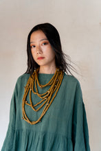 Load image into Gallery viewer, Goulu statement beaded necklace in moss green
