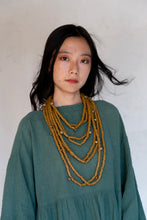 Load image into Gallery viewer, Goulu statement beaded necklace in moss green
