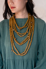 Load image into Gallery viewer, Goulu statement beaded necklace in moss green
