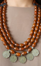 Load image into Gallery viewer, Goulu Timeless 3 layered Glass Beads With Brass Pendant Necklace
