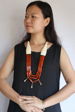 Load image into Gallery viewer, Goulu Timeless Orange Glass Beads With Brass Pendant Necklace
