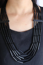 Load image into Gallery viewer, Goulu Timeless Black Glass Beads Necklace

