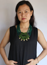 Load image into Gallery viewer, Goulu Timeless Glass Beads With Brass Pendant Necklace
