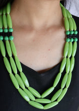 Load image into Gallery viewer, Goulu Timeless Green Glass Beads Necklace
