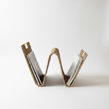 Load image into Gallery viewer, Book/magazine holder in wave form made of banana fibre
