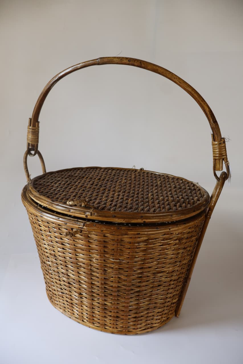 CANE BASKET WITH HANDLE
