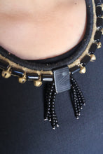 Load image into Gallery viewer, Goulu Statement Necklace Black Beads With Black Bone
