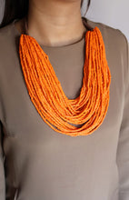 Load image into Gallery viewer, Goulu Orange Beaded Statement Necklace
