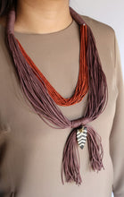 Load image into Gallery viewer, Goulu Rust &amp; Mauve Layered Statement Necklace
