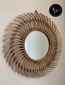 Rattan Cane Wall Hanging Mirror